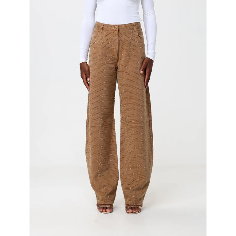 High-Waist Baggy Jeans in Denim with Rhinestones and Embroidery (PJ16D66E2AI6)