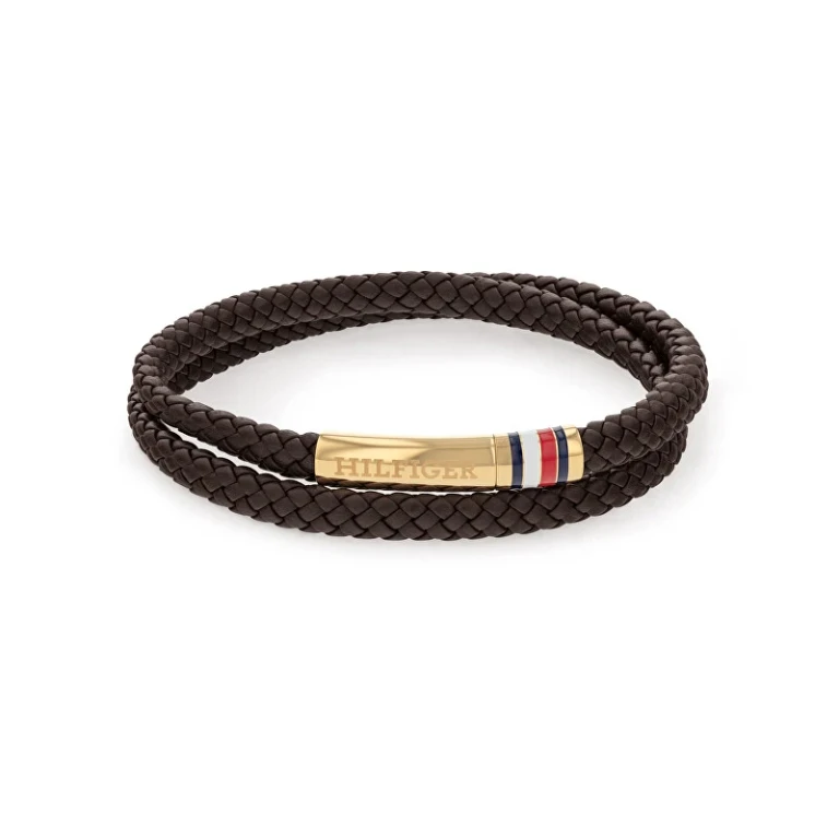 Brown leather Bracciale with steel clasp 2790551