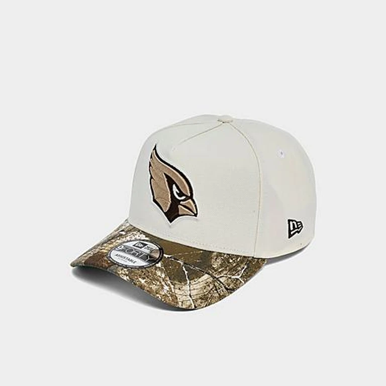 Arizona Cardinals NFL Woodland Camo 9FORTY A-Frame Snapback Hat in Chrome/Woodland Camo