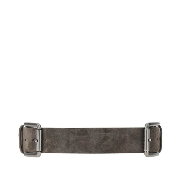 Double buckle suede leather belt Woman S