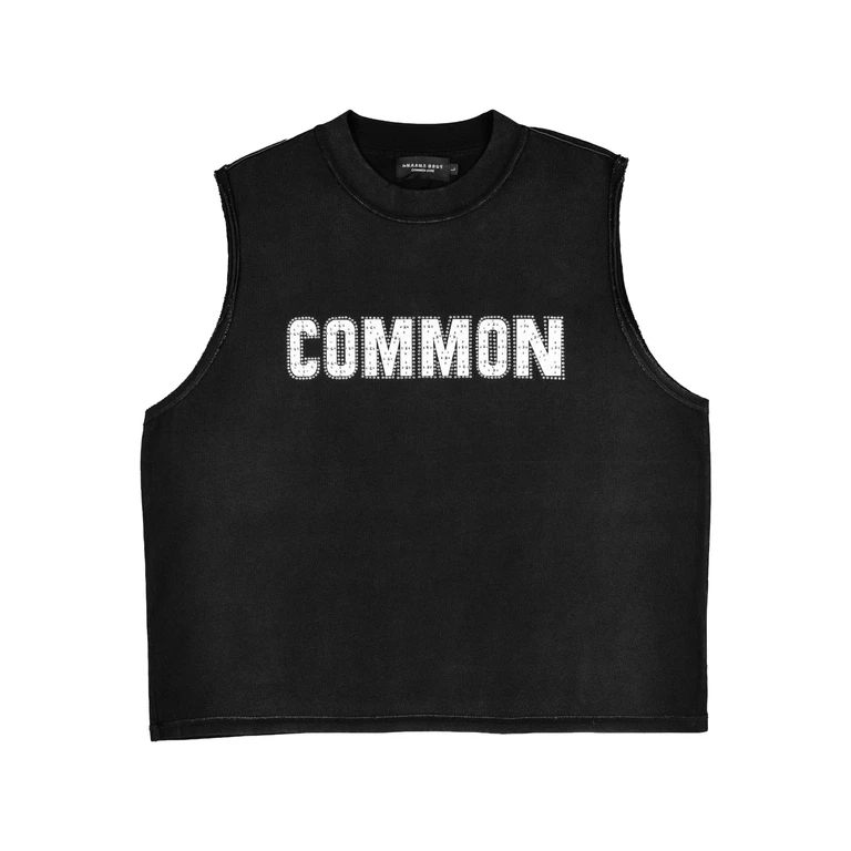 Rhinestone Cutoff Vintage Black
