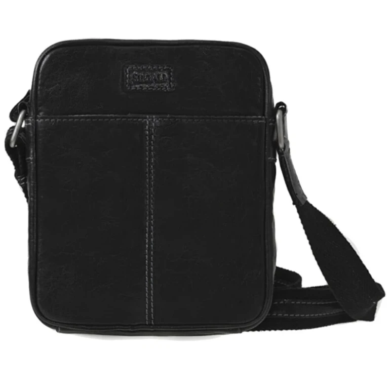 da uomo leather borsa a tracolla 7018 Black