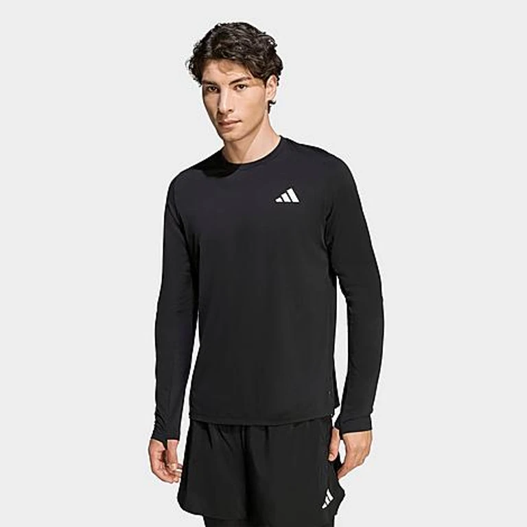 Men's adi365 Iconic Climacool Long-Sleeve Running T-Shirt in Black Size: Small