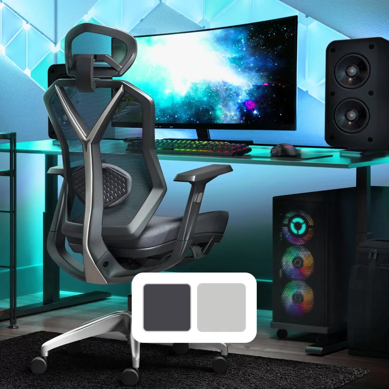 Lenovo Legion Mesh High Back Adjustable Gaming Office Chair, 275lb. Capacity, Space Gray :- Space Gray