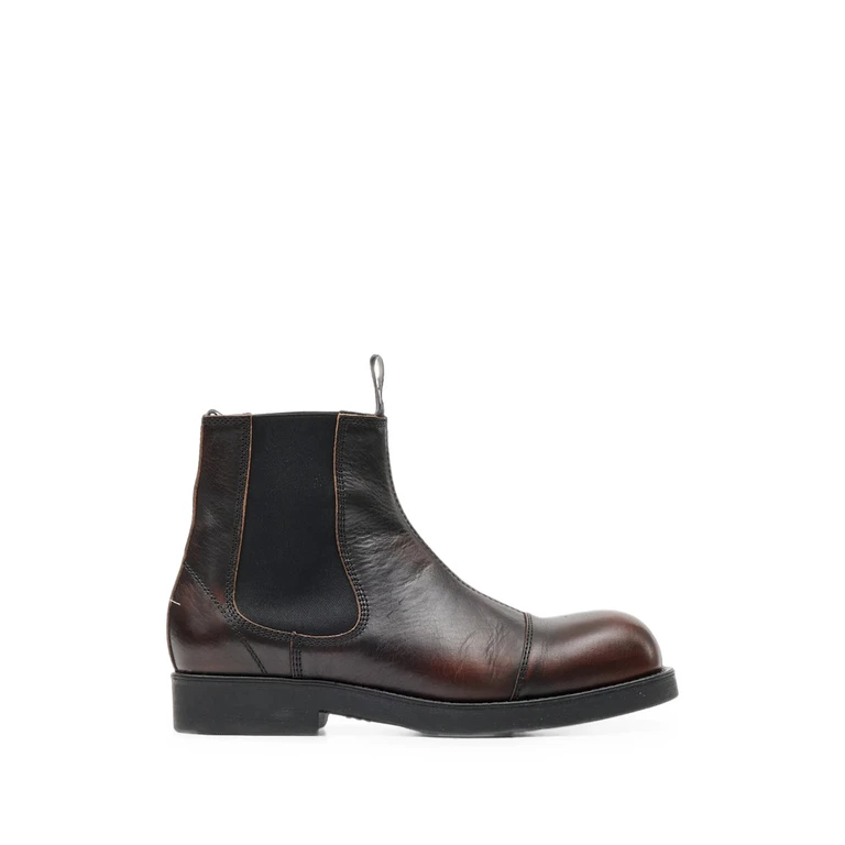 Brushed Leather Chelsea Boots