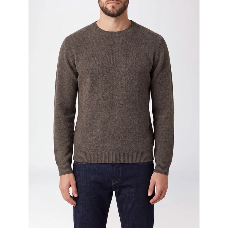 Pure Wool Crewneck Jumper with Ribbed Edges (263MYB40001CORTECCIA)