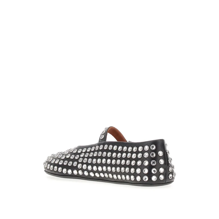 ALAIA Strass-embellished leather ballerinas Woman 36