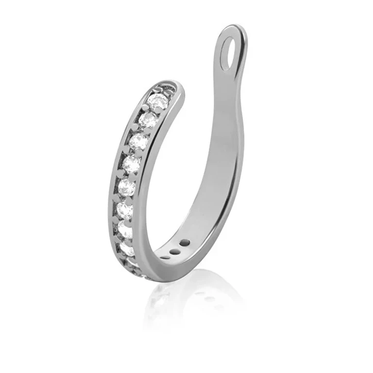 Elegant steel single Orecchino con crystals