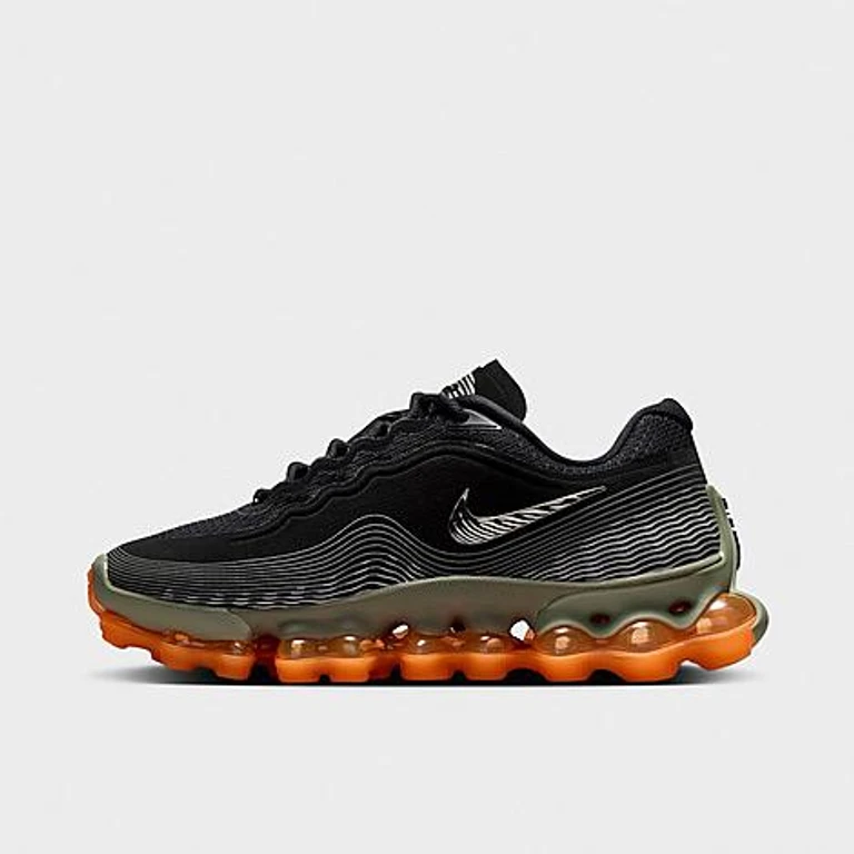 Big Kids Air Liquid Max Casual Shoes in Black/Metallic Silver/Light Army Size: 3.5