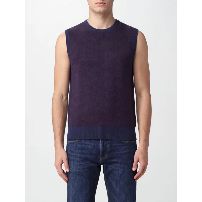 Argyle Virgin Wool and Cashmere Crewneck Knitted Slipover (EM006267AF29811FB057)