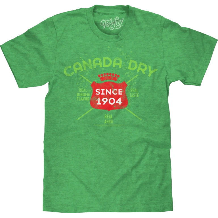 Vintage Faded Canada Dry Ginger Ale T-Shirt - Heather Kelly Green