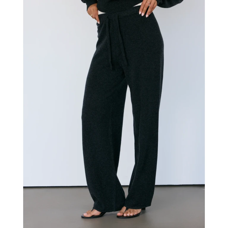 Tove Layered Cashmere Pant - Charcoal