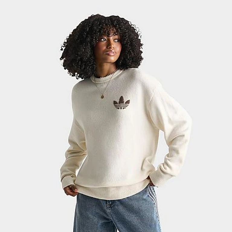 adidas Women's Originals Athletic Dept. Knitted Sweater in Wonder White Size: XS