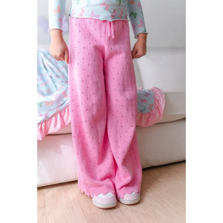 Knit Wide Leg Pant ~ Berry