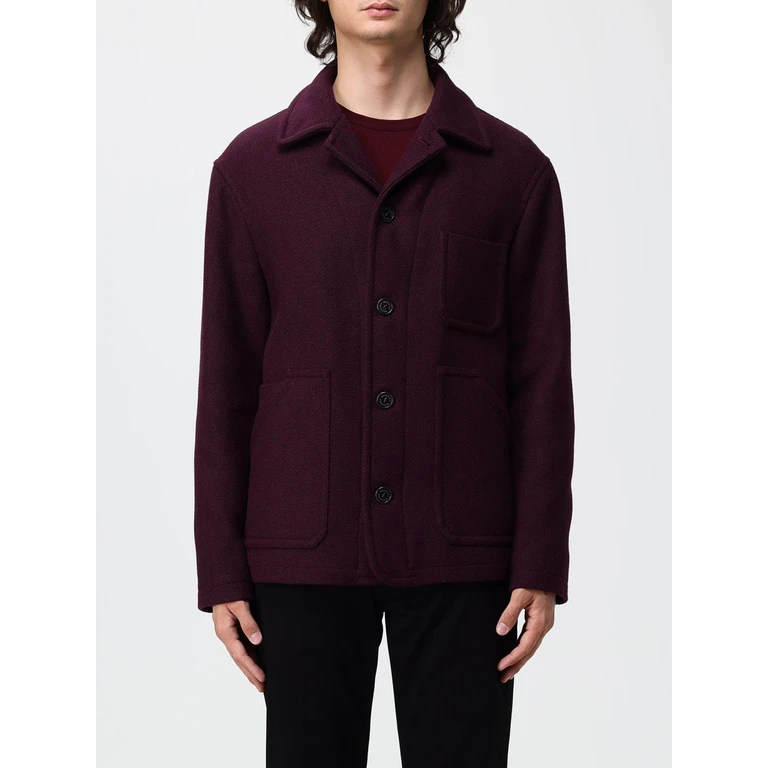 Casual Wool Blend Shirt Jacket with Front Patch Pockets (207AD0797377)