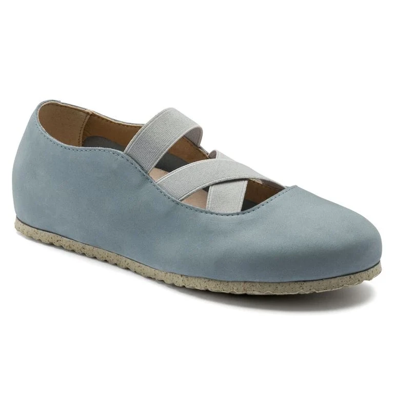 Women's Santa Ana Nubuck Leather Lead Lavender Ballet Flat