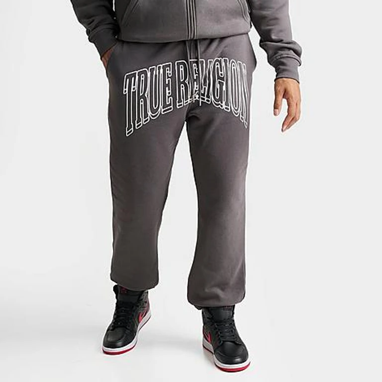 Calça jogger de fleece True Religion Groovy Buddha em cinza granito
