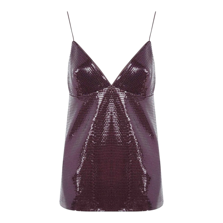Haut en jersey à paillettes Alberta Ferretti - Marron