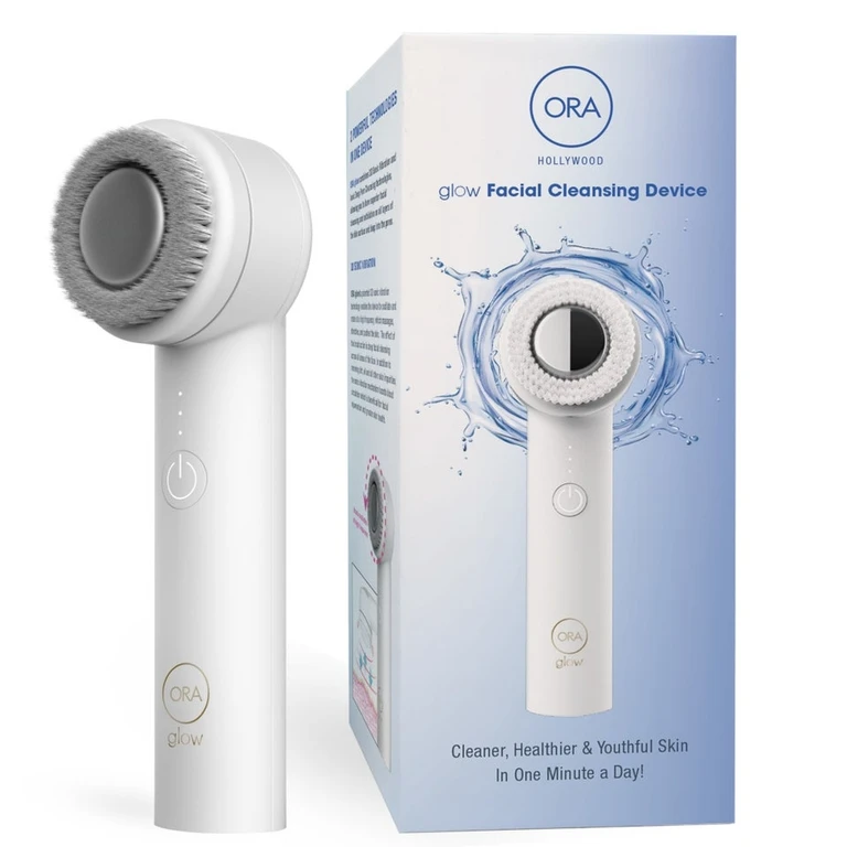 Glow Facial Cleansing Device with Dual 3D Sonic and Ionic Deep Pore Cleansing