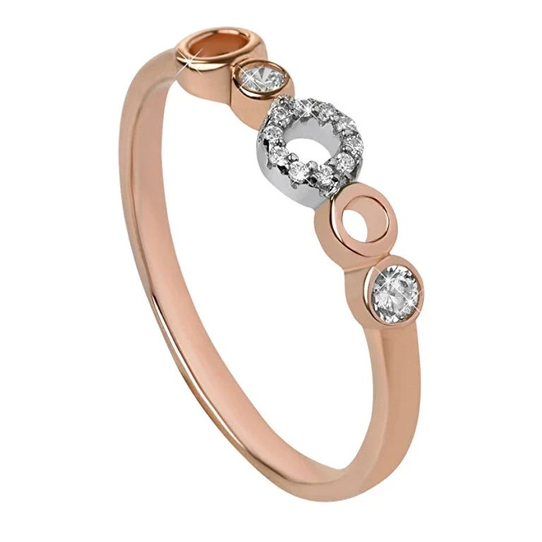 Bicolor da donna Anello con zircons Bicolor SC345 - Circonferenza: 58 mm