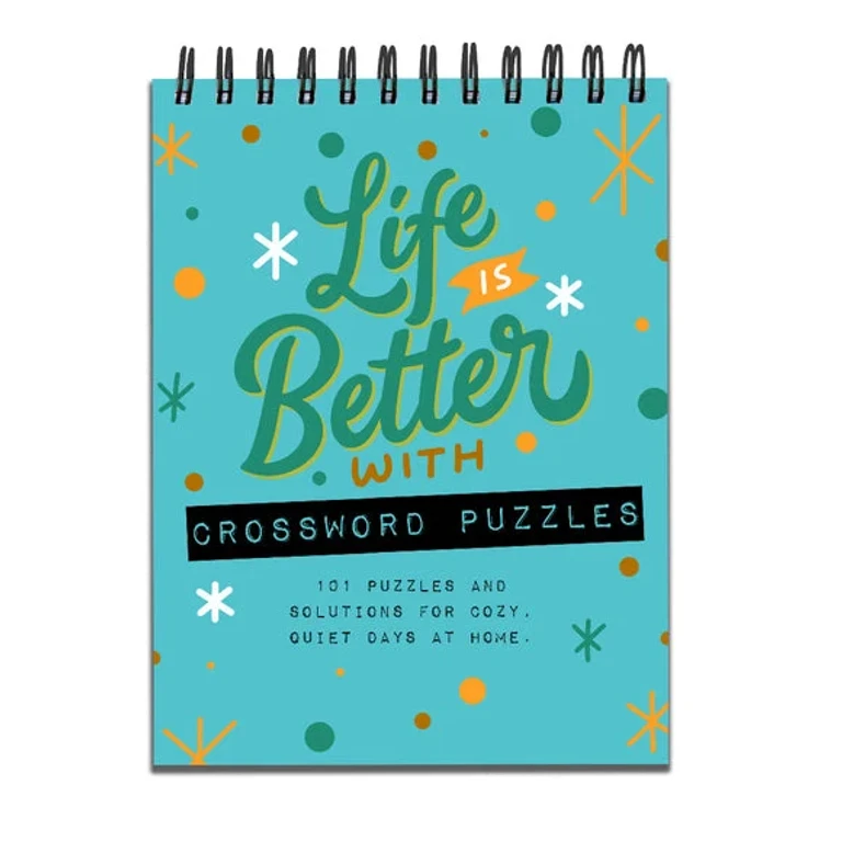 Life is Better with Crossword Puzzles Book Spiral Puzzle Pad