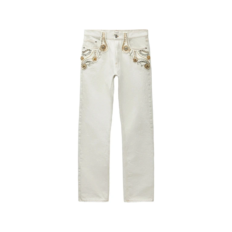 Embellished Straight-leg Jeans