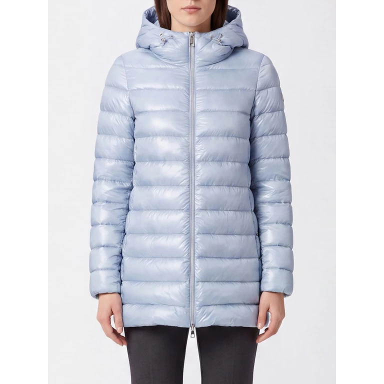 Long Quilted Nylon Hooded Puffer Coat with Down Padding (PI00133DR12017Z9004)
