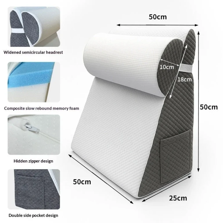 Triangular & Semicircular Bedside Pillow Set - Memory Foam Sofa Backrest Cushions