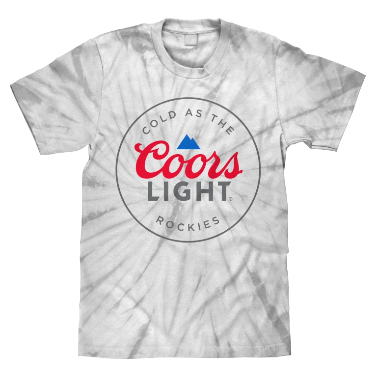 Coors Light Cold as the Rockies Tie Dye T-Shirt - Silver Spider Tie Dye