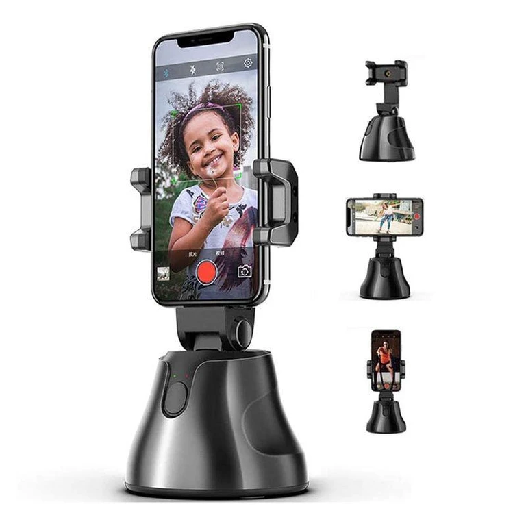 360 Rotation Smart AI Gimbal Live Video Record and Object Motion Tracking - Black