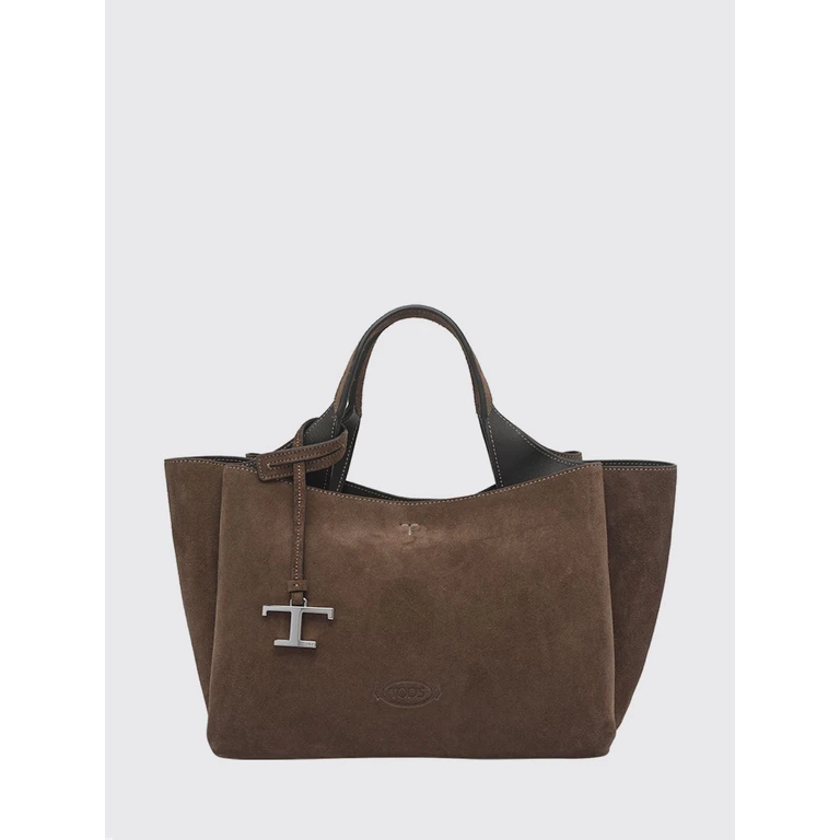 TOD'S Suede Calf Leather Handbag with Removable Shoulder Strap and Logo Charm (XBWAPAFL100XBL246F)