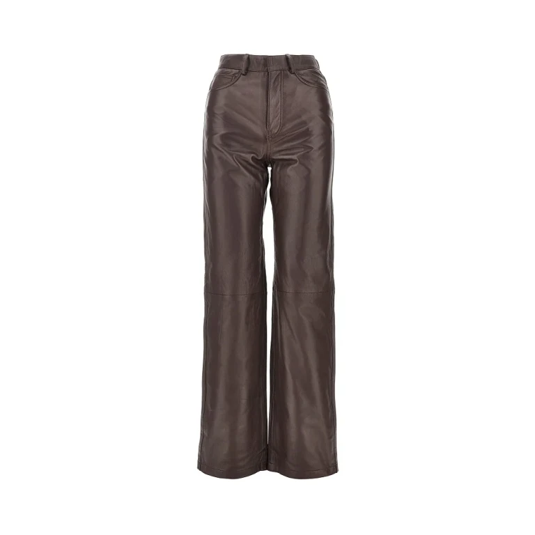 Leather straight leg pants Woman 34
