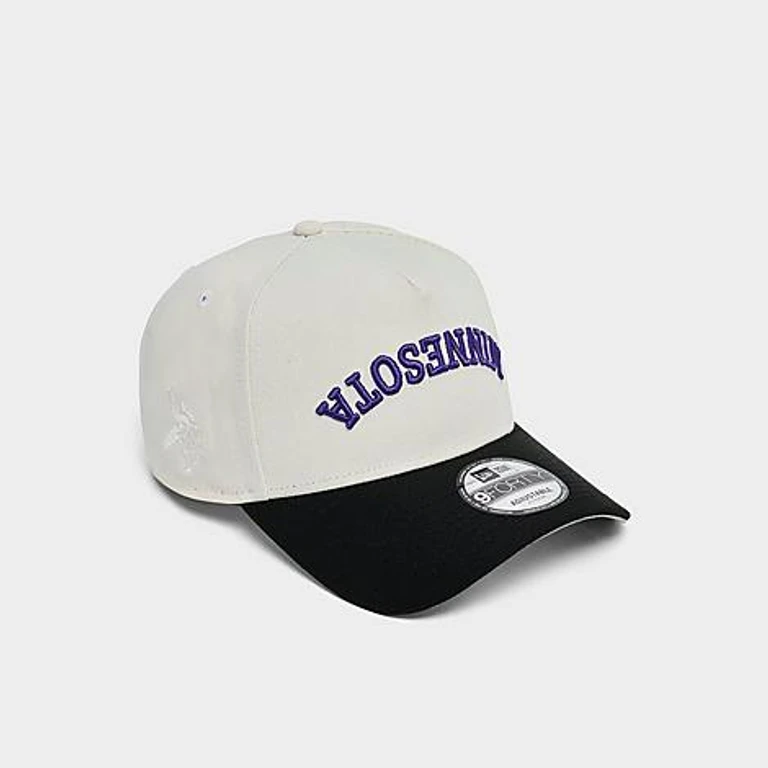 Minnesota Vikings NFL Upside Down 9FORTY A-Frame Snapback Hat in Chrome/Black