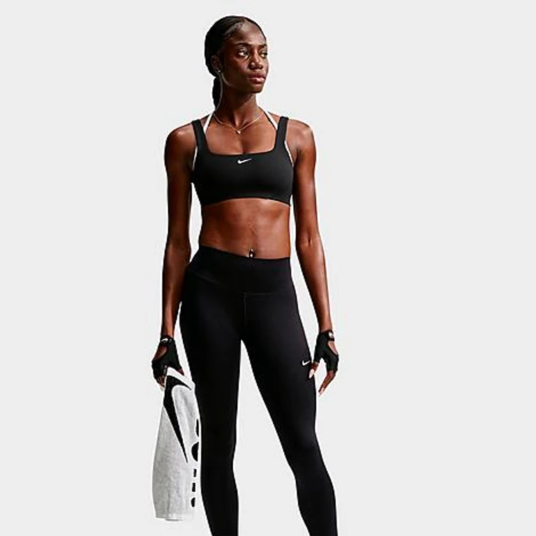 Nike Women's One Light-Support Strappy Sports Bra in Black/White Size: XXS