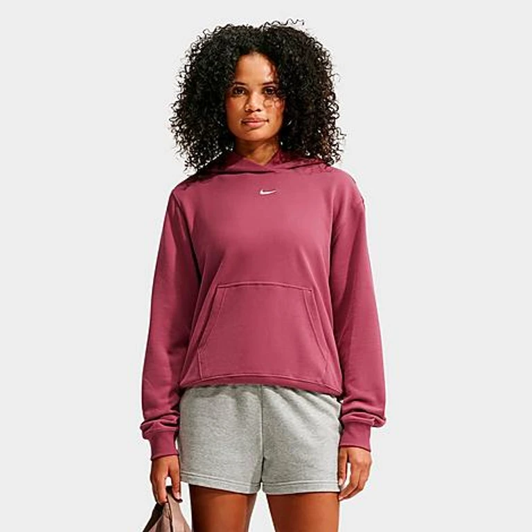 Women's Studio Fleece Lightweight French Terry Pullover Hoodie in Pink Smoke/Sail Size: XS