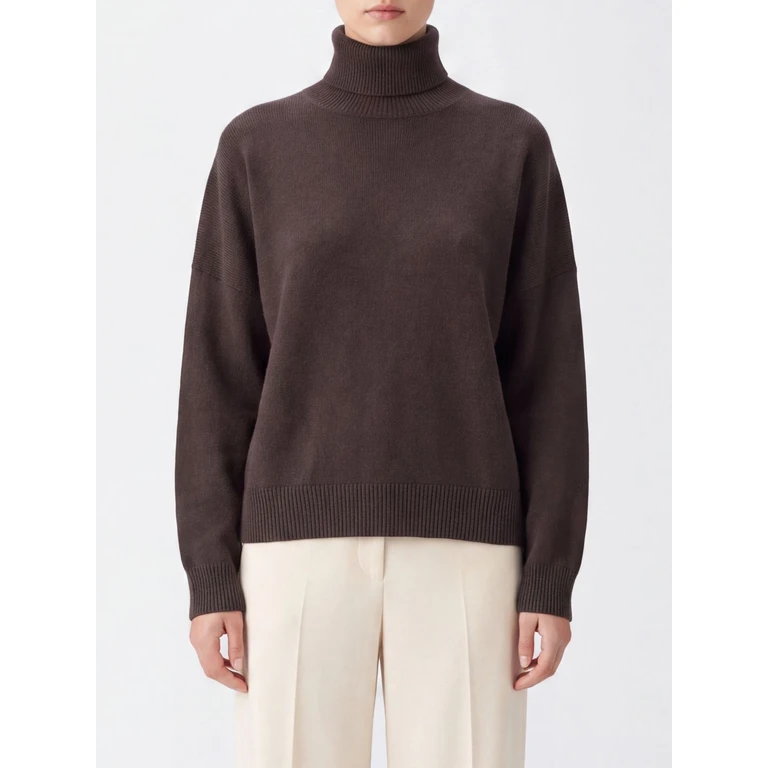 100% Cashmere Long-Sleeved Turtleneck Jumper with Ribbed Trim (M12744403C9792)