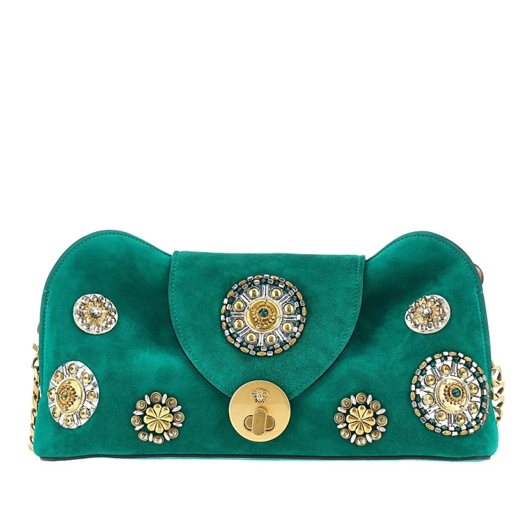 Embroidered suede leather 'Vivian' clutch Woman One Size