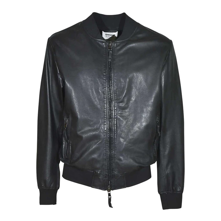 S. W.O. R.D 6.6.44 Blouson En Cuir - Noir (SE265657NERO)