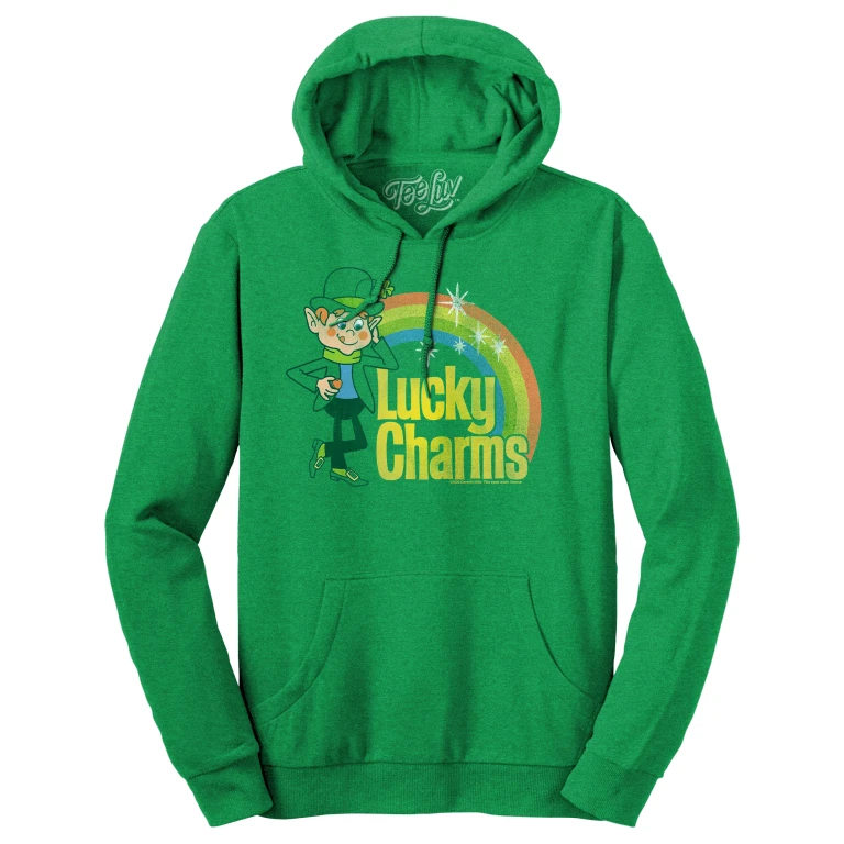 Lucky Charms Vintage Lucky the Leprechaun Logo Hooded Sweatshirt - Kelly Green
