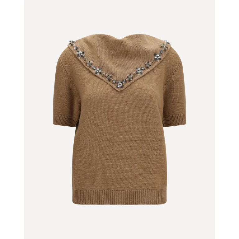 Cashmere Sweater with jewel scarf Female 42