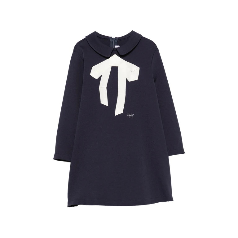 Bow-detail Peter Pan-collar Dress