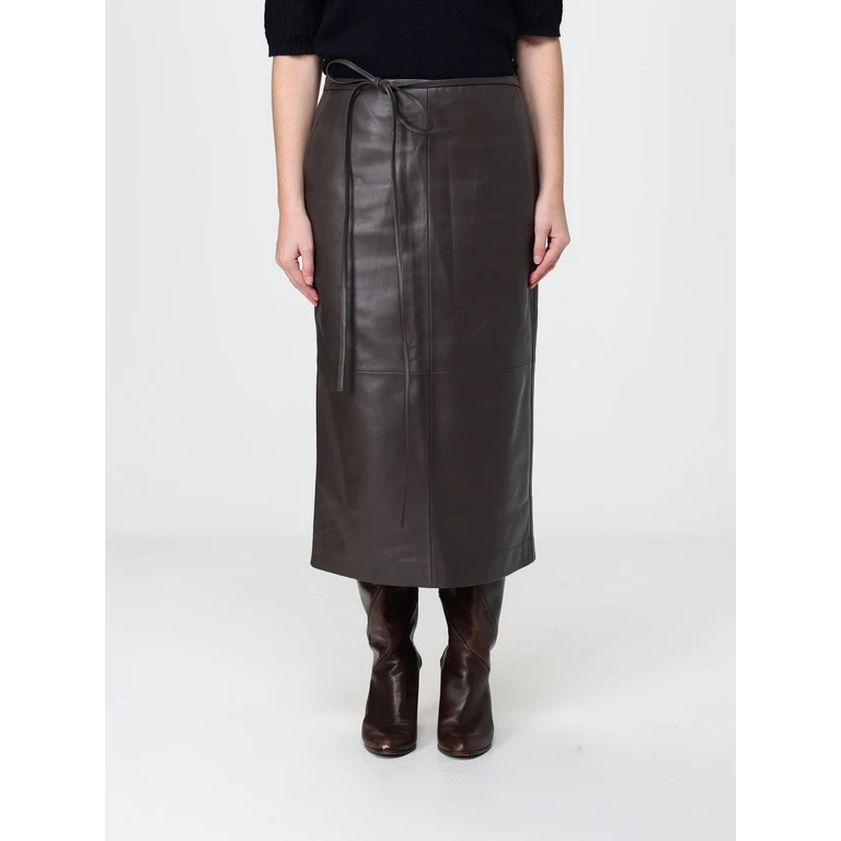 High-Waisted Midi Pencil Skirt in Sheepskin Leather (3705669092)