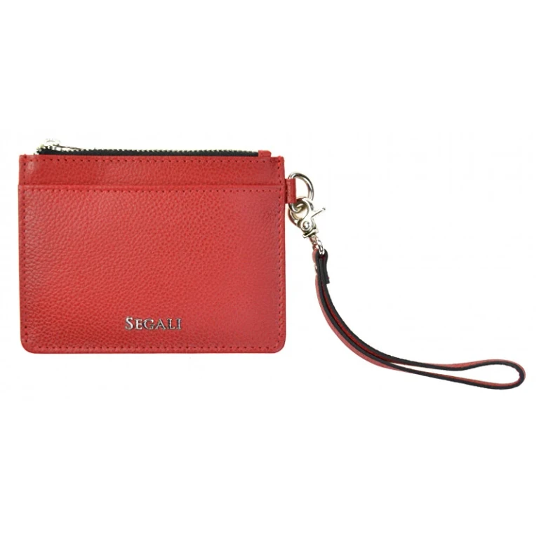 Leather mini wallet-keychain 7290 A red
