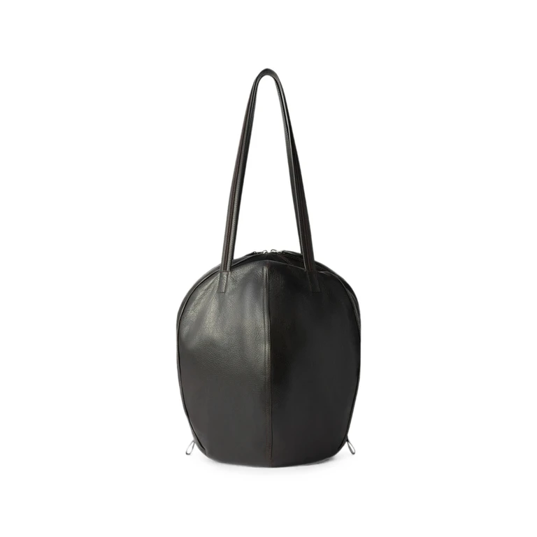 Helmet Bag In Grained Paper Leather