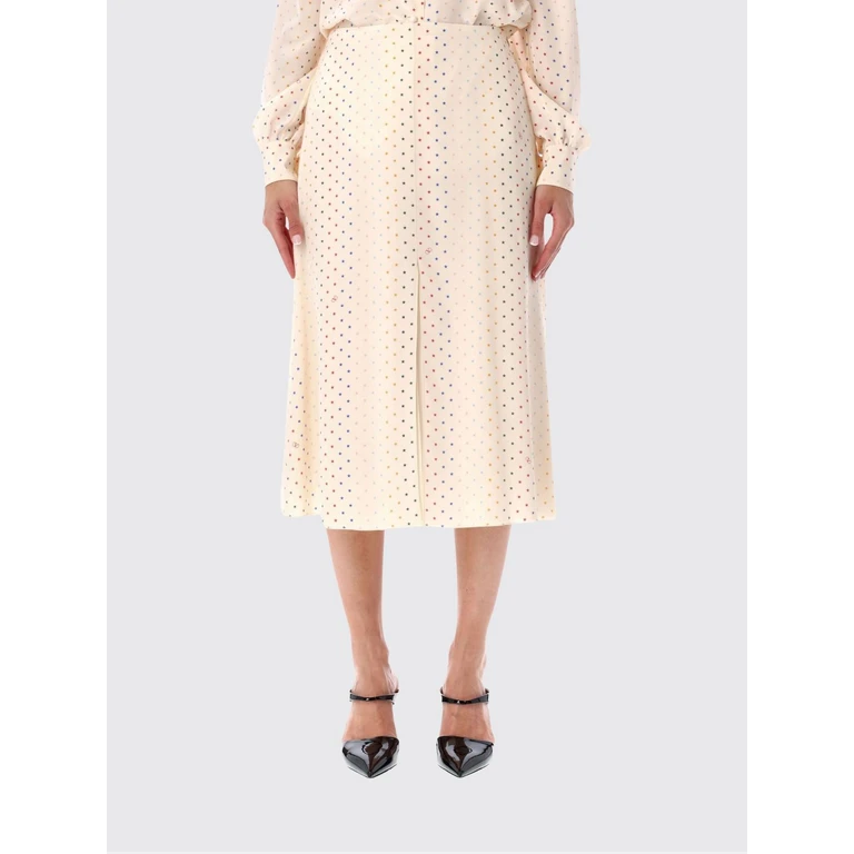 VLogo Signature Print Silk Midi Pencil Skirt (RAF67ABTCVT)