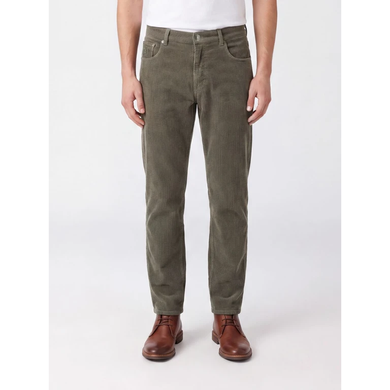 Pantalon en velours côtelé coton cinq poches Brunello Cucinelli