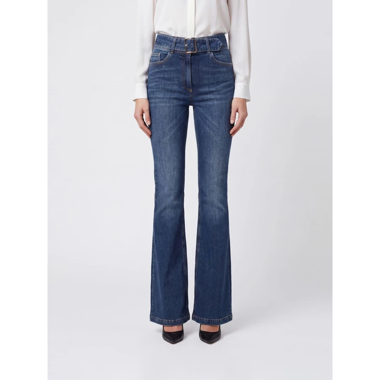 Vaqueros acampanados Elisabetta Franchi en denim azul