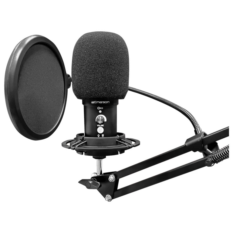 USB Gaming and Streaming Condenser Microphone - Black