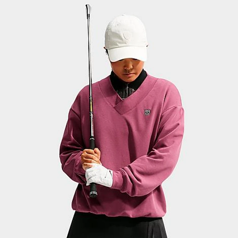 Sweat-shirt de golf Nike Fairway Fresh Dri-FIT en molleton Pink Smoke/Blanc