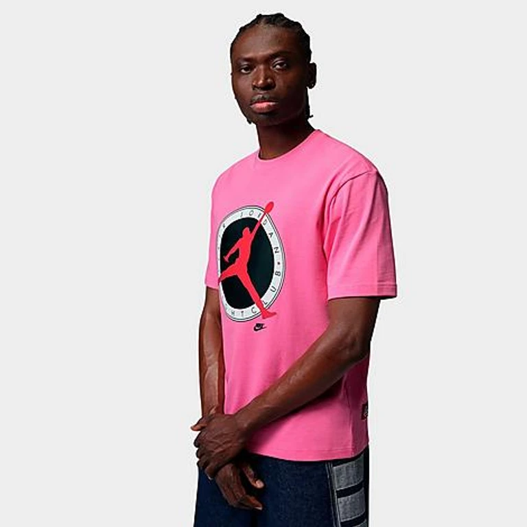 Men's Flight Club Logo T-Shirt in Pinksicle/University Red Size: XS
